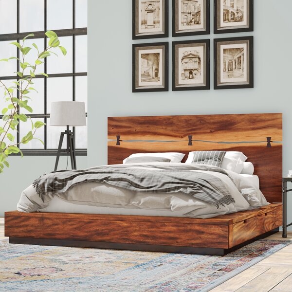 Wood slab shop platform bed